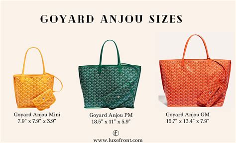 goyard tote bag size comparison